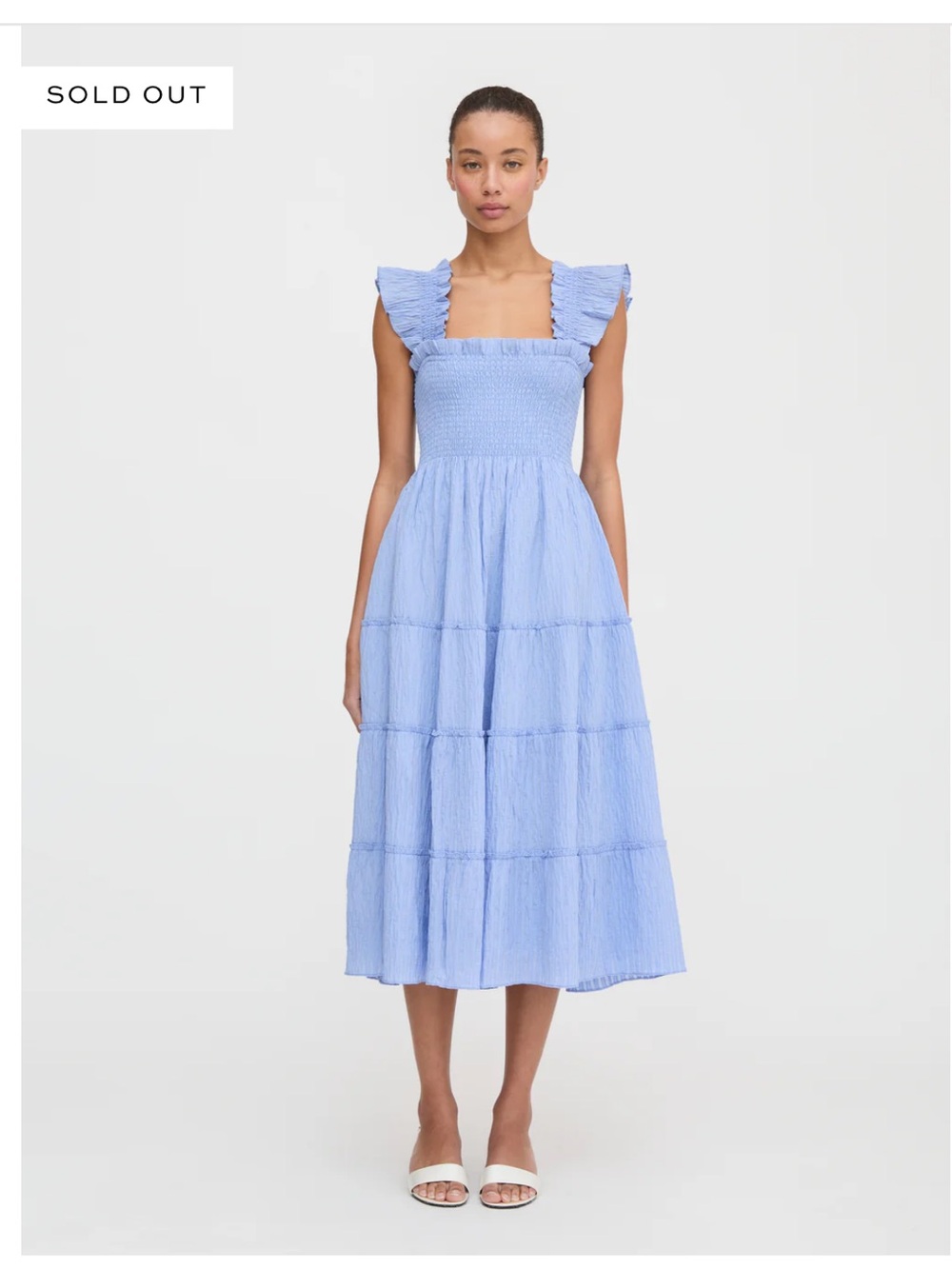 Like new Ellie Nap Dress in Blue Tonal Seersucker (sold out color!)